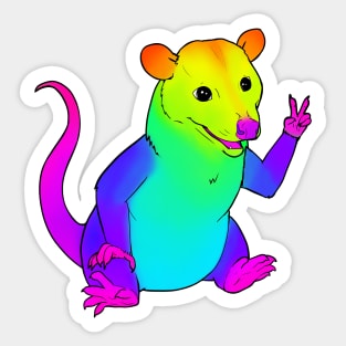 Rainbow Possum Sticker